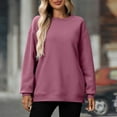 thumbnail image 1 of Tawop Sweatshirt Womens Tops Sweatshirts for Women Crewneck Long Sleeve Solid Hot Pink XL, 1 of 9