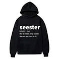 thumbnail image 1 of Tawop Sweatshirts for Women Tops for Women Womens Sweatshirts Fleece Hoodies Pockets Graphic Letter Coats Black 2XL, 1 of 2
