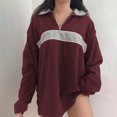 thumbnail image 1 of Tawop Sweatshirts for Women Womens Top Womens Sweatshirts Long Sleeve Solid Thick Casual Wine S, 1 of 4