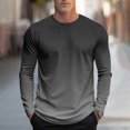 thumbnail image 1 of Tawop T Shirts for Man Crew Neck Long Sleeve Graphic Gradient Workout Casual Gray L, 1 of 5