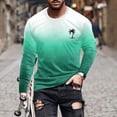 thumbnail image 1 of Tawop T Shirts for Men Crew Neck Long Sleeve Pullover Graphic Gradient Workout Casual Green L, 1 of 5