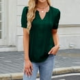 thumbnail image 1 of Tawop T Shirts for Women Womens T Shirts Short Sleeve Solid Summer V Neck Green L, 1 of 3