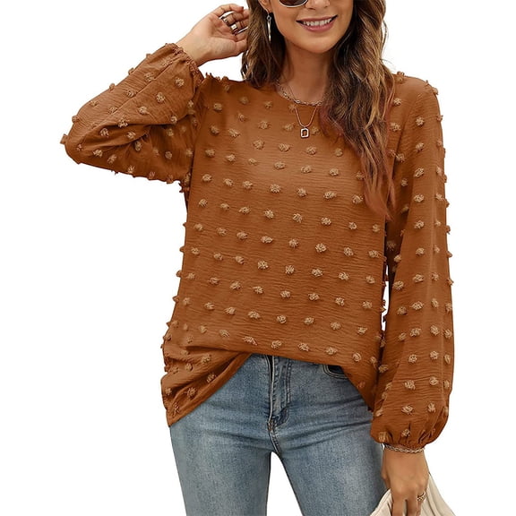 Tawop T Shirts for Women Womens Tee Shirts Round Neck Long Sleeve Loose Yellow Xxl(Us:12)