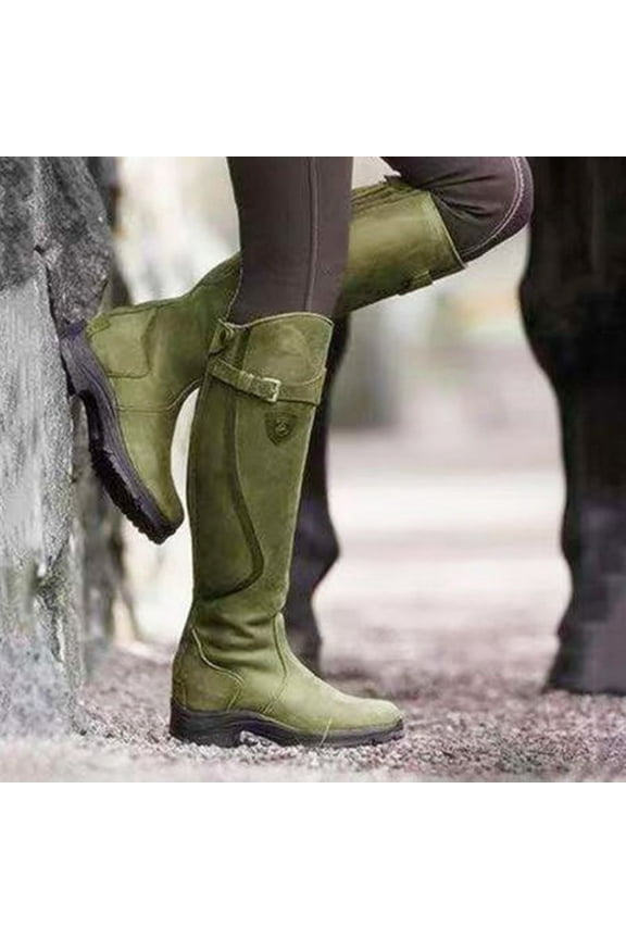 Tall Boots, Fashion Cowboy Riding Boots Casual Warm Middle Heels Middle Tube Boots Shoes Snow Boots Waterproof Boots