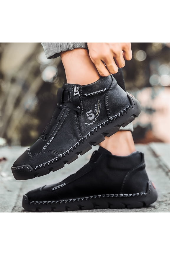 Tan Boots For Women,Men'S Casual Shoes High-Top Leather Shoes Trendy Large Size Men'S Boots, Breathable Driving Men'S Shoes Trend Toddler Rain Boots White Gogo Boots For Women