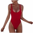 thumbnail image 1 of Tawop Tan Through Swimsuit Fashion Women Sexy One Piece Bikini Swimsuit Wine Size 10, 1 of 5