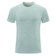 thumbnail image 1 of Tawop Mens T Shirts Tawop Tees Short Sleeve Crew Neck Mesh Breathable Sport Strechy Tights T Shirts for Man Mint Green Size M-5XL, 1 of 3