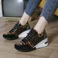 thumbnail image 1 of Tawop Shoes Women Casual Wedge Sneaker Round Toe Lace-Up Lace Brown Size 7.5, 1 of 3