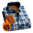thumbnail image 1 of Tawop Thermal Shirts for Men Fleece Plaid Casual Long Sleeve Shirts Button-Up Shirts ,Size 2XL, 1 of 6
