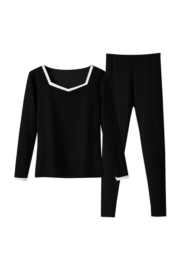 Thermal Underwear for Women Long Johns Warm Winter Long Sleeves Slim Fit Top and Bottom Set Base Layer Outfits Fall Clothing