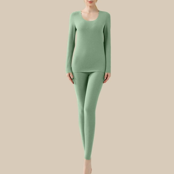 Tawop Thermal Underwear for Women Seamless Long Johns Warm Top and Bottom Set Base Layer Outfits