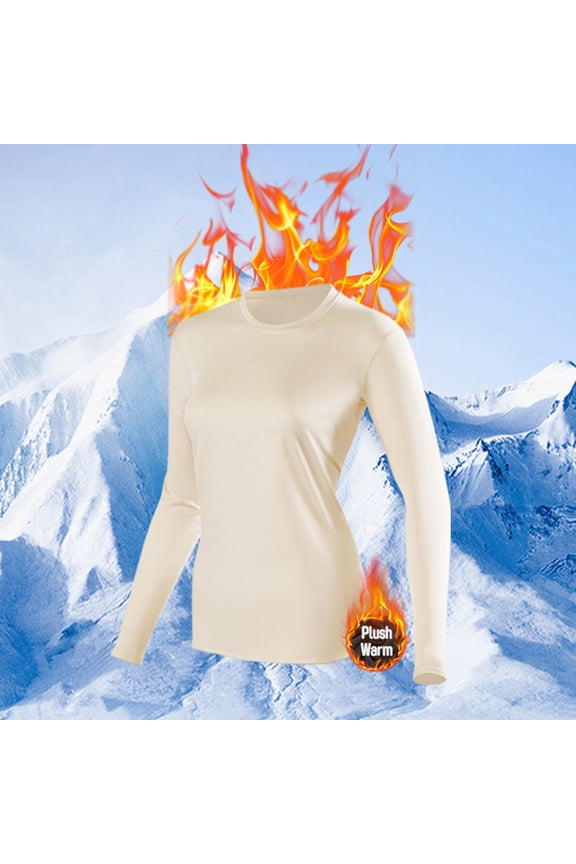 Thermal Underwear for Women Warm Crewneck Long Sleeves Slim Fit Tops Base Layer Outfits