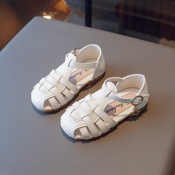 Tawop Toddler Sandals Baby Soft Sole Beach Princess Non-Slip Cute Hollow Out Roman Sandals Espadrilles Toddler Sandals Girls