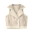 thumbnail image 1 of Tawop Vest Woman Suede Vest Sleeveless Beige Vest L, 1 of 3