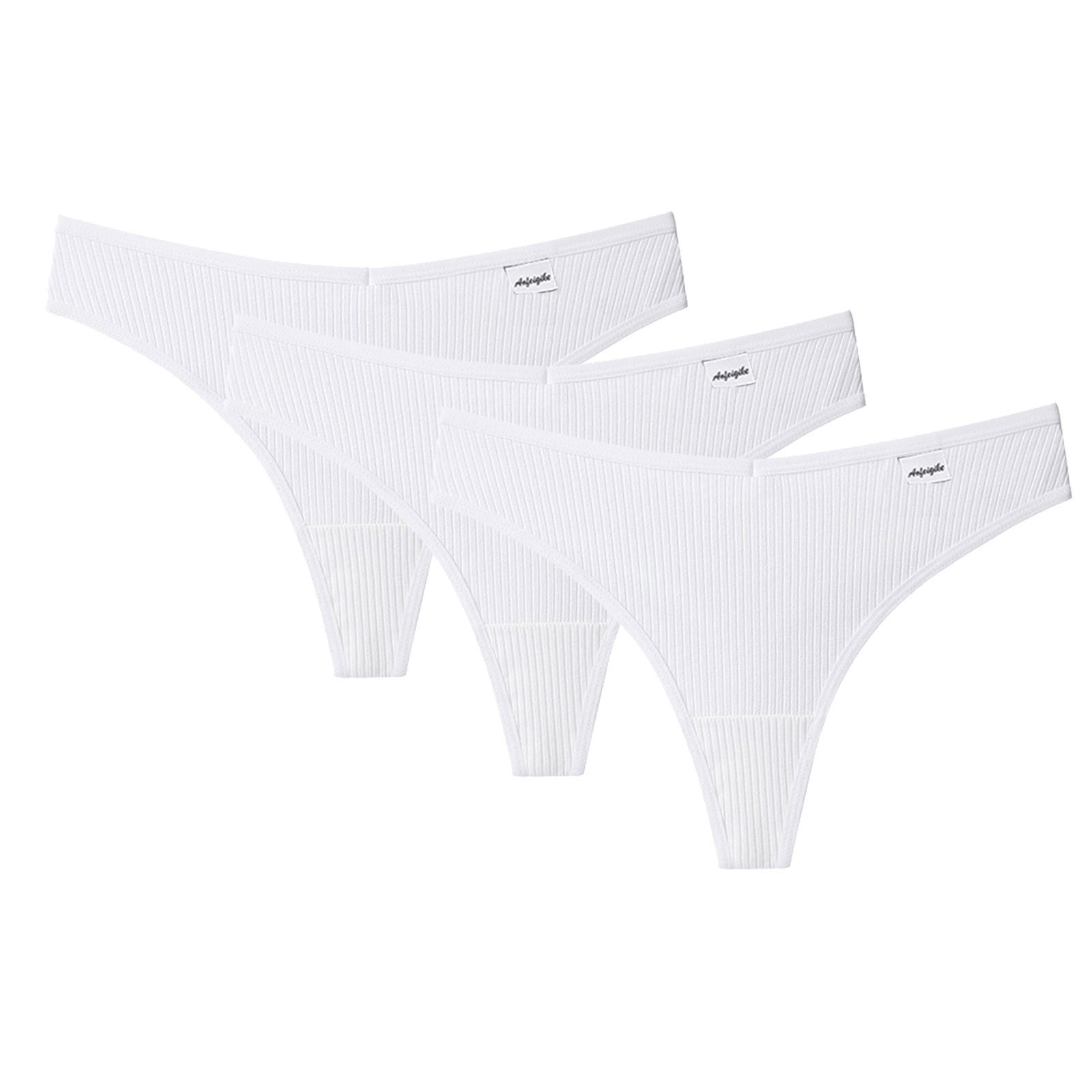 Tawop White Cotton Underwear for Women 3 Pack Thong GString Thongs