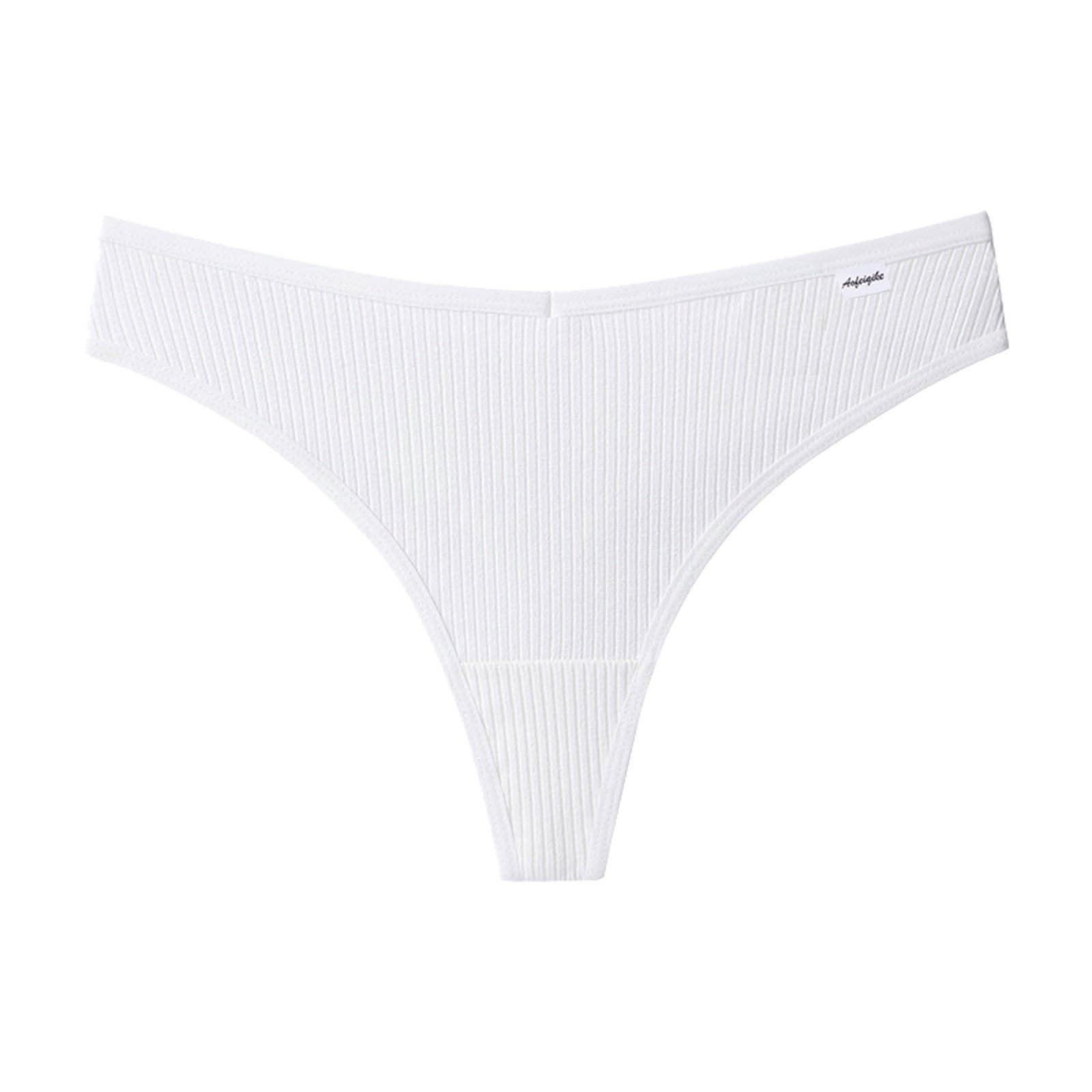 Tawop White Cotton Underwear for Women High Waist Thong GString Thongs