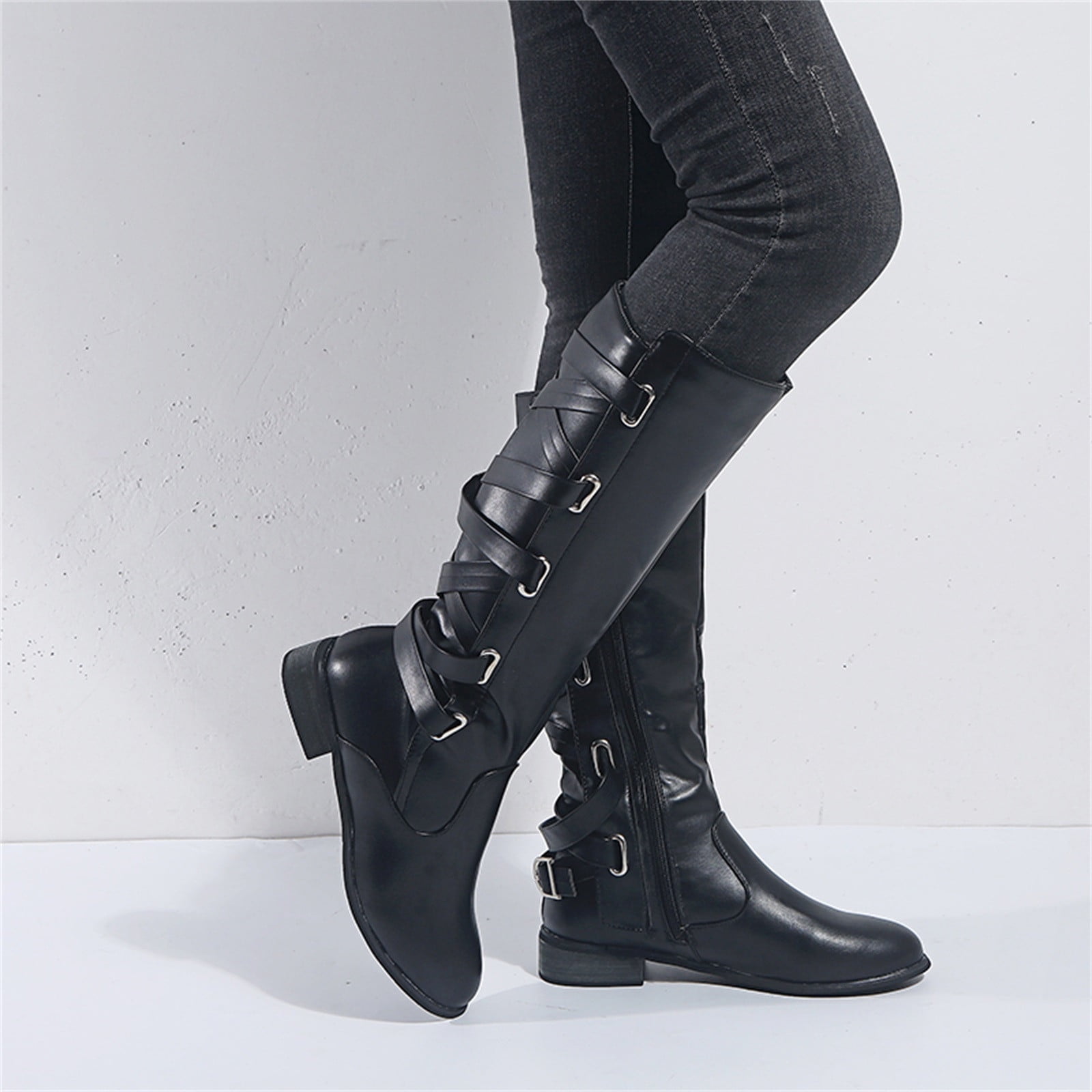 Tawop Wide Calf Boots For Women,Fashion Large Size Boots Autumn Long