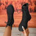 thumbnail image 1 of Tawop Winter Boots for Women Low Heel Side Zip Round Toe Fall Black Boots, 1 of 9