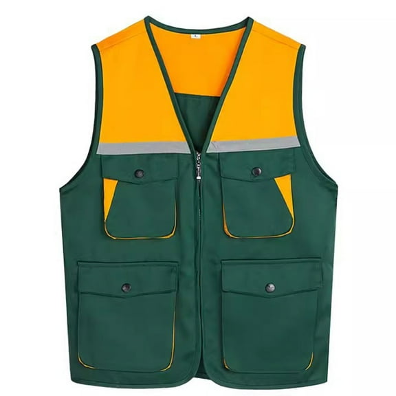 Tawop Woman's Vest Hoodless Winter Work Casual Outerwear Zipper Sleeveless Green Vest XL