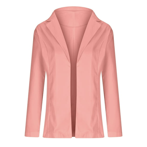 Tawop Womans Cardigans Autumn Professional Long Sleeve Suit Lapel Solid Colour Small Tops Cardigan Suit Pink Xl