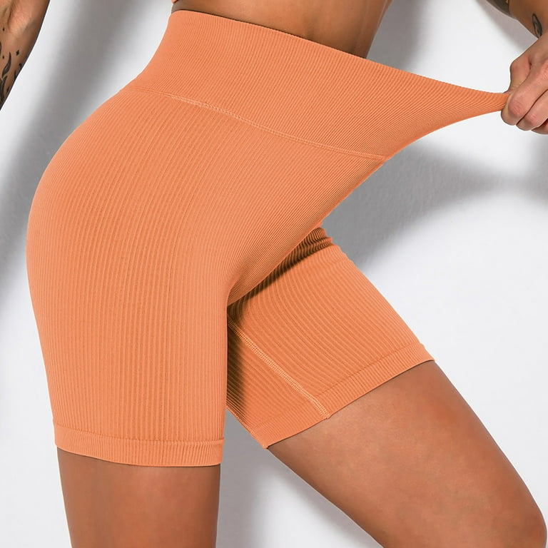 Tawop Women Dfyne Shorts Yoga Sport Butt Pants Leggings Shorts Orange Size  8 
