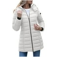 thumbnail image 1 of Tawop Women Jacket Pockets with Hood Parkas Zip Women's Jackets to Wear Outwear Long Sleeve Fashion, 1 of 6