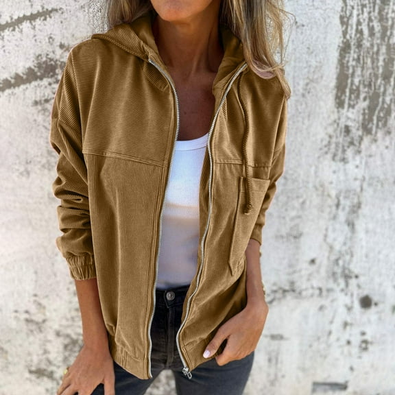 Tawop Women Jacket with Hood Outwear Long Sleeve Loose Womens Jacket Fall Winter Activewear