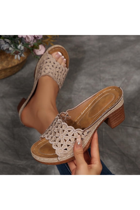 Women Pumps Fashionable Casual Spring and Summer Solid Color Closed-Toe High Heels Heel Slippers