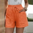 thumbnail image 1 of Tawop women's Board Shorts Swimwear Casual Pants Loose Shorts Pull On Shorts Women Orange Size 18, 1 of 5