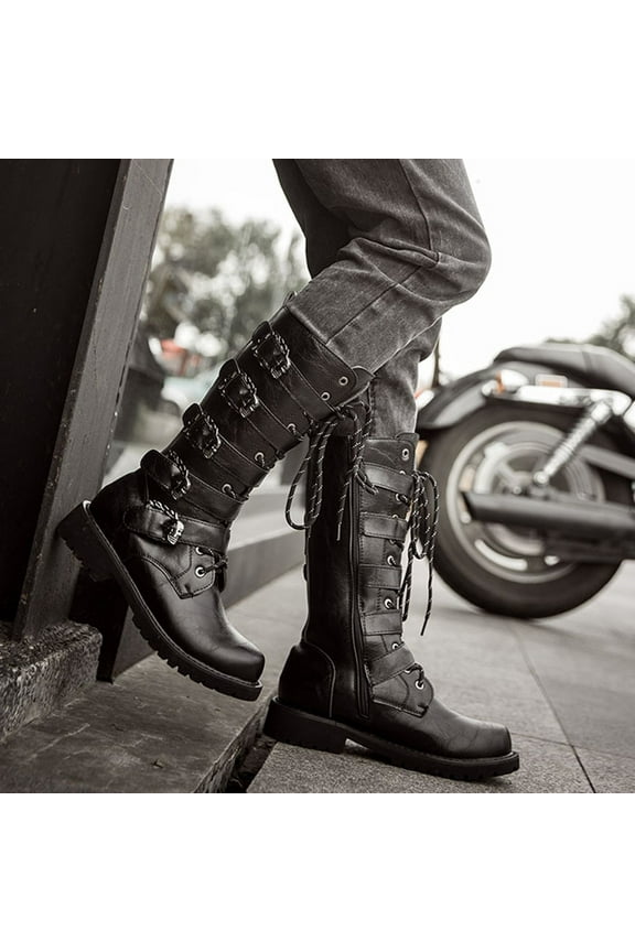 Women'S Boots,Mens Flat Low Heel Lace Up Westerm Combat Boots Motorcycle Boots Snow Boots Pirate Boots Duck Boots