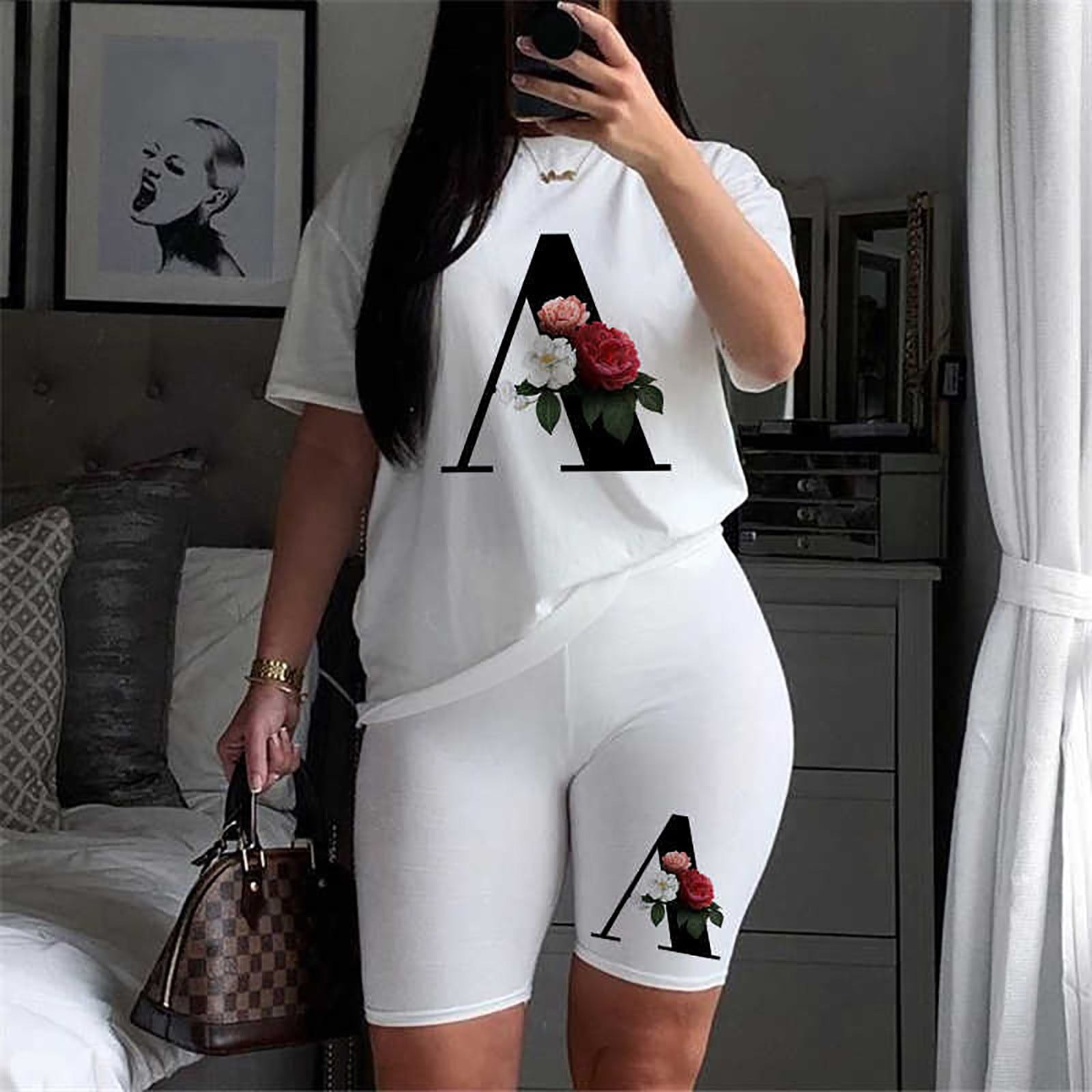 Tawop Women'S Fashion Sexy Summer Two-Piece Loose Casual T-Shirt