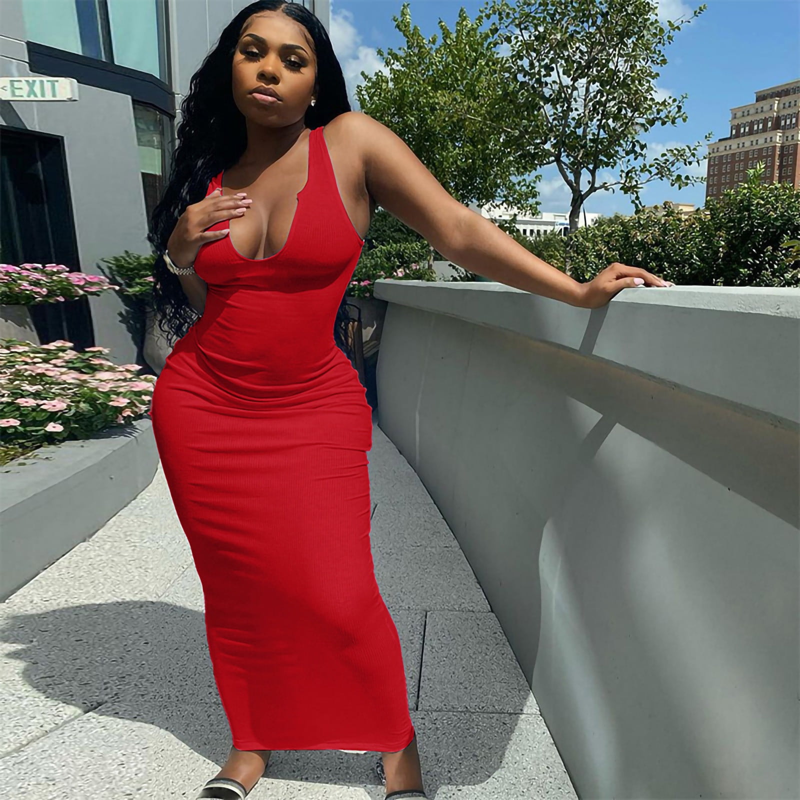 Deep v neck club dress clearance