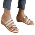thumbnail image 1 of Tawop Women Shoes Sandals for Women Casual Beach Summer Hollow Out Sandals White 5.5, 1 of 7