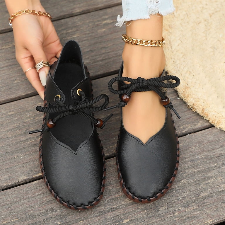 Tawop Women Shoes Womens Dress Shoes Work Shoes Casual Soft Sole Round Toe Fall Black 9, Women's, Size: 42(US:9)