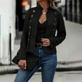 thumbnail image 1 of Tawop Women Winter Coats Utility Mid-Length Solid Color Easy Care Long Sleeve Button Regular Black Xl, 1 of 8
