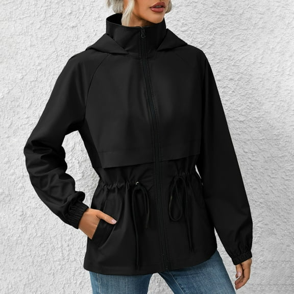 Tawop Women's Jackets to Wear Outwear Long Sleeve Fashion with Hood Womens Jackets Waterproof Winter