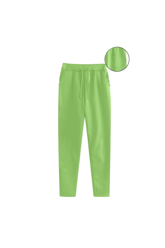 Woman Sweat Pants ,Women's Pants Slim Straight Pants Open Bottom Sports Pants with Three Pockets ,Green ,S