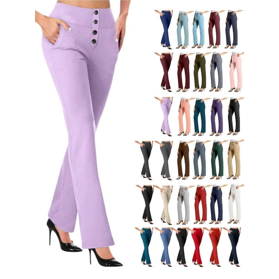 Tawop Elastic Pants for Women Work Pants for Office Trousers Business Casual Dress Pants Solid Color Fashion Slacks Pockects Women's Pants