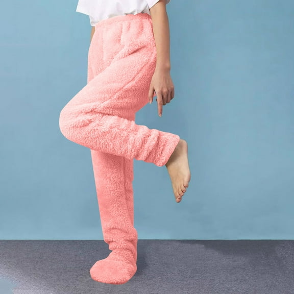 Tawop Women's Pants Warm Winter Fleece Pants Plush Soft Comfort Fitness Sport Lounge Inside Outside