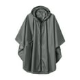 thumbnail image 1 of Tawop Women's Rain Coats and Jackets Raincoat Women Waterproof Lightweight Hooded Zipper Three-Quarter Sleeve with Pockets ,Gray ,XL, 1 of 4