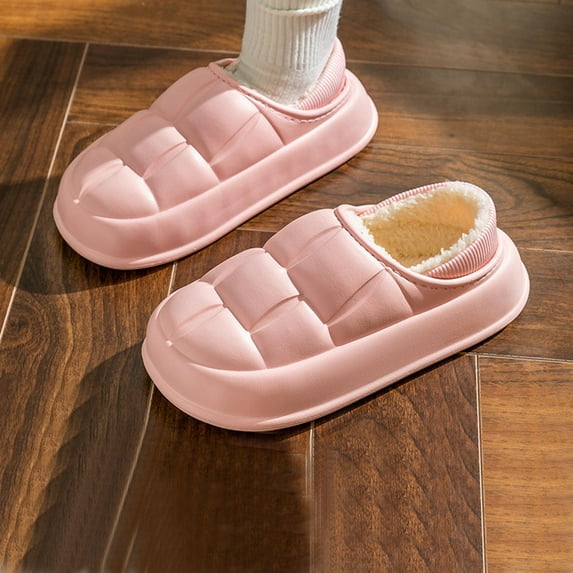 Tawop Women's Slipper Fallen Indoor Thick Plush Comfort Slipper Booties Ankle Detachable Casual Pink Size:38
