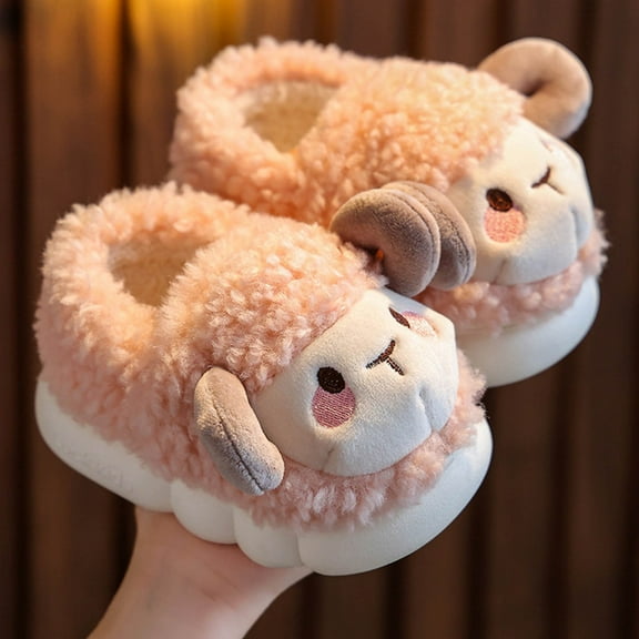 Tawop Women's Slipper Warm Fallen Kid Thermal Slip Resistant Home Pink Size：22