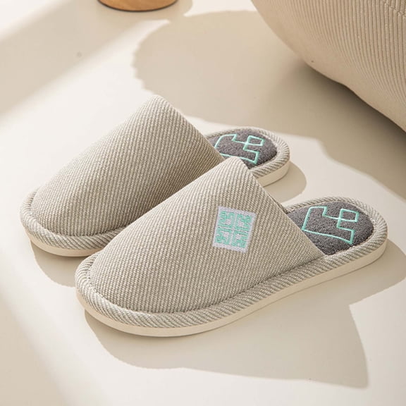 Tawop Women's Slippers Linen Floor Unisex Lovers Cloth Absorbent Slip Resistant Home Green Size：40