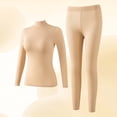 thumbnail image 1 of Tawop Women's Thermal Underwear Long John Set Base Layer Winter Warm Top and Bottom(Beige,L), 1 of 9