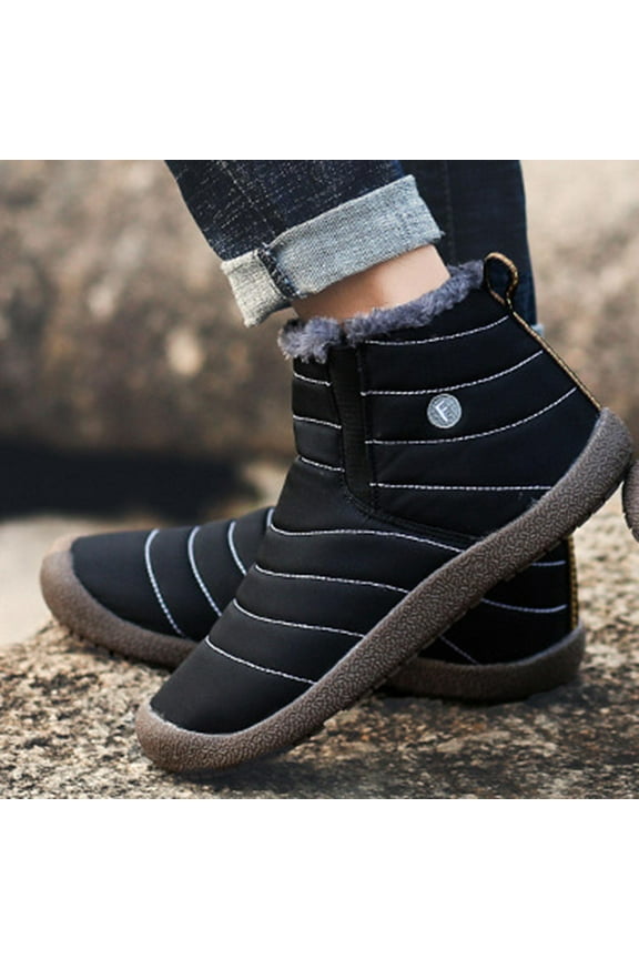 Womens Boots,Couples Comfortable Casual Shoes Men Winter Water-Resistant Flat Fur Lined Boots Black Combat Boots Pink Boots For Women
