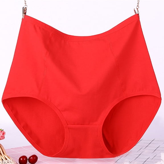 Tawop Womens Cotton Thongs Plus Size High Waisted Leakproof Incontinence Washable Panties Panties Size XL-6XL