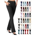 thumbnail image 1 of Tawop Womens Dress Pants Black Pants Trousers Formal Casual Dress Pants Solid Color Fashion Slacks Elastic Waist Button Pockects Pants, 1 of 6