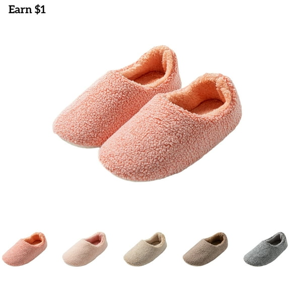 Tawop Womens House Shoes Fuzzy Slide Closed Back Home Warm Cozy Slippers Women's House Shoes Sold Fall Winter