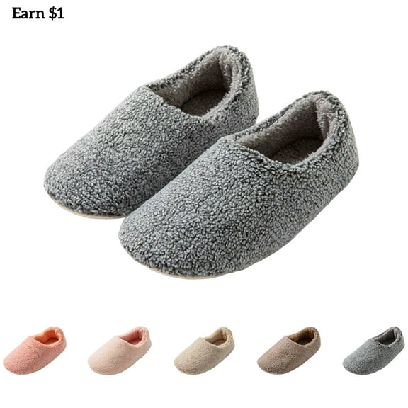 Tawop Womens House Shoes Fuzzy Slip On Closed Back Home Warm Cozy Plush Indoor&Outdoor Fall Winter Slippers