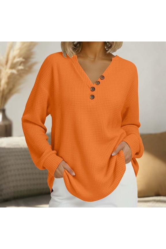 Womens Jacket Spring and Winter Fashion V-Neck Button Long Sleeve Base Coat Top